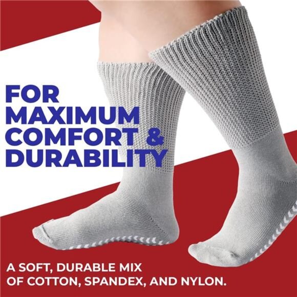 Extra Wide Socks for Swollen Feet Women,Diabetic Socks for Women 9-11,Hospital - Picture 2 of 8
